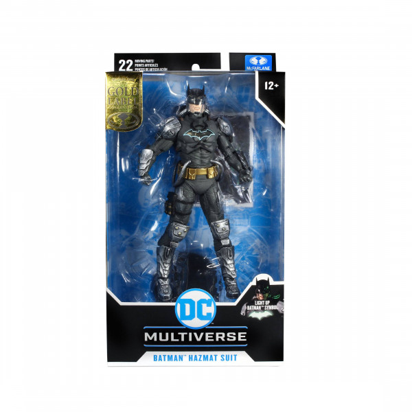DC Multiverse Actionfigur Batman Hazmat Suit Gold Label Light Up Batman Symbol 18 cm